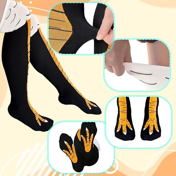 Interesting Knee-length Sock Ideas - Funny Chicken-feather Socks, the Same Style As Those on Douyin, Short Leg Socks