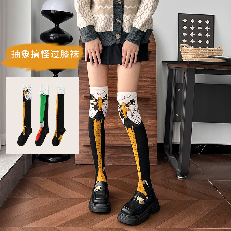 Interesting Knee-length Sock Ideas - Funny Chicken-feather Socks, the Same Style As Those on Douyin, Short Leg Socks