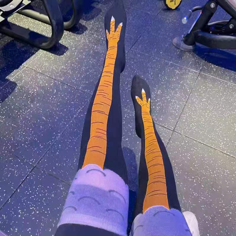 Interesting Knee-length Sock Ideas - Funny Chicken-feather Socks, the Same Style As Those on Douyin, Short Leg Socks