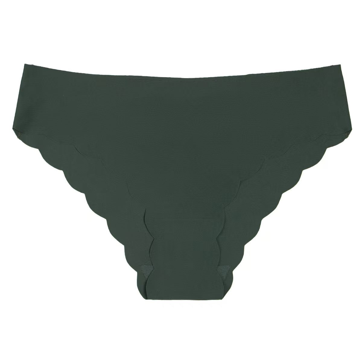 Plus-size panties, silk-like invisible women's seamless low-rise panties with wave edges and pure erotic nylon triangle bottoms