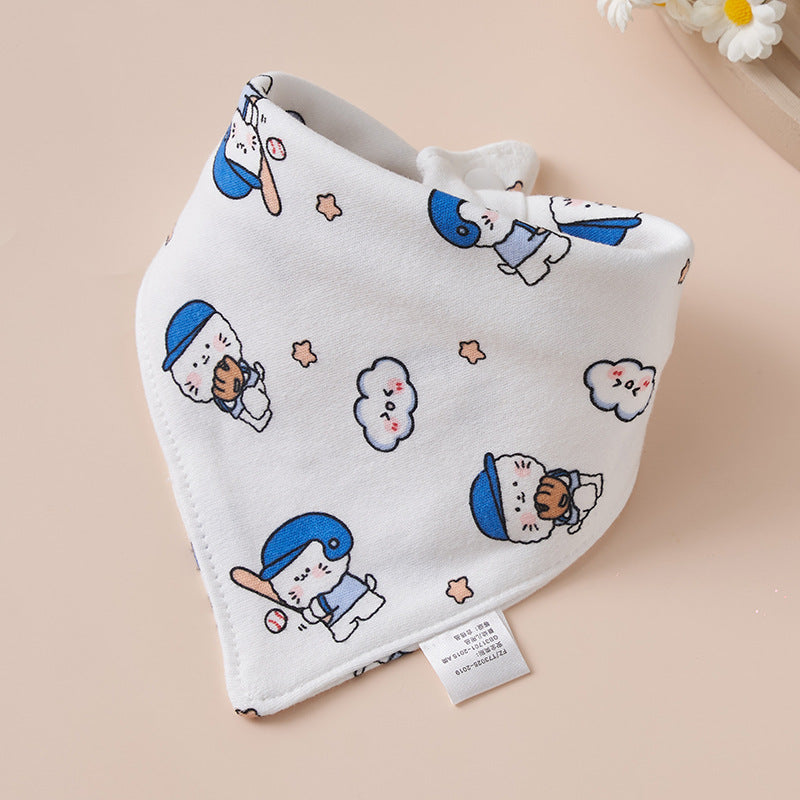 Baby Cotton Napkin, Baby Triangle Towel, Newborn Child Anti-Vomiting Milk Cover, Ultra-Soft Apron, Headband, Autumn-Winter