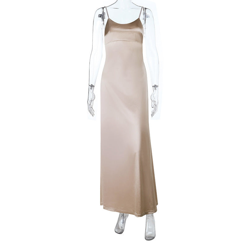 Sexy strapless backless dress for spring - new style, elegant and form-fitting long dress
