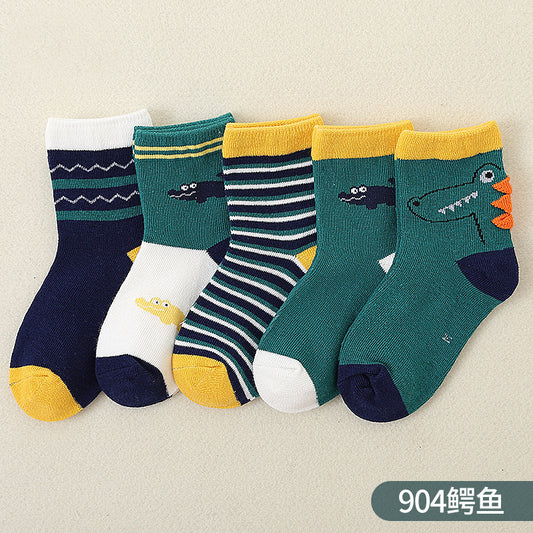 批发儿童袜子中筒袜男童女童宝宝春夏卡通棉袜中大童秋冬精梳棉