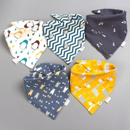 Baby washcloth, baby triangular scarf, pure cotton double-layer snap fastening waterproof newborn bib, child scarf, spring and autumn set