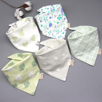 Baby washcloth, baby triangular scarf, pure cotton double-layer snap fastening waterproof newborn bib, child scarf, spring and autumn set