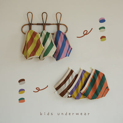 Children's wide-striped multi-color triangle-shaped boys' and girls' cotton short pants