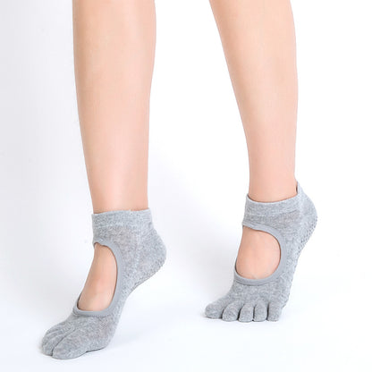 Yoga socks with glue-stitching, five-fingered socks for women, anti-slip, for Pilates and yoga, multi-functional split-toe fitness socks