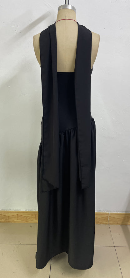 Sexy off-the-shoulder backless slit elegant high-end dress