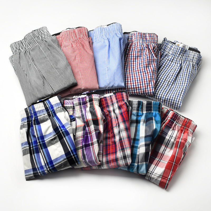 Men's straight-leg cotton pajama pants, loose-fitting sleep pants, three-piece home shorts, woven Arlo pants