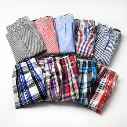 Men's straight-leg cotton pajama pants, loose-fitting sleep pants, three-piece home shorts, woven Arlo pants
