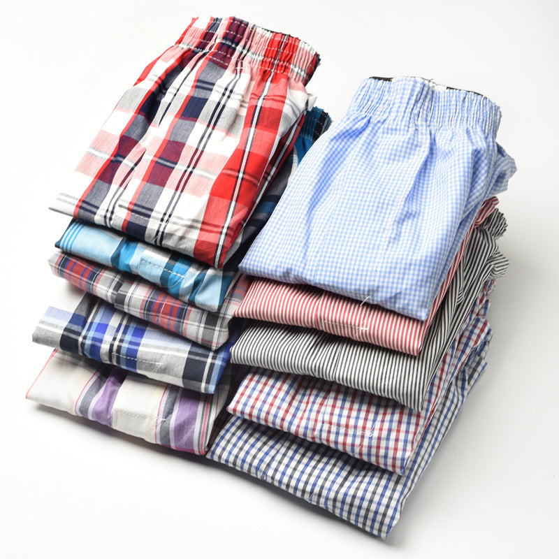 Men's straight-leg cotton pajama pants, loose-fitting sleep pants, three-piece home shorts, woven Arlo pants