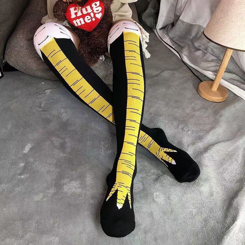 Interesting Knee-length Sock Ideas - Funny Chicken-feather Socks, the Same Style As Those on Douyin, Short Leg Socks