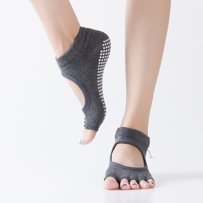 Yoga socks with glue-stitching, five-fingered socks for women, anti-slip, for Pilates and yoga, multi-functional split-toe fitness socks