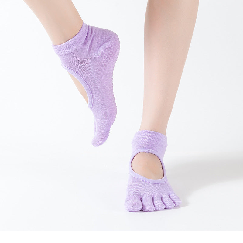 Yoga socks with glue-stitching, five-fingered socks for women, anti-slip, for Pilates and yoga, multi-functional split-toe fitness socks