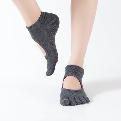 Yoga socks with glue-stitching, five-fingered socks for women, anti-slip, for Pilates and yoga, multi-functional split-toe fitness socks