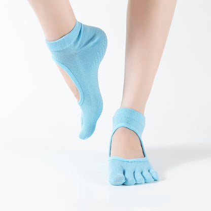 Yoga socks with glue-stitching, five-fingered socks for women, anti-slip, for Pilates and yoga, multi-functional split-toe fitness socks
