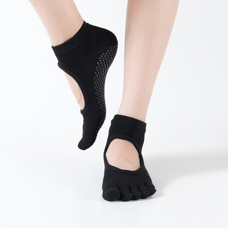Yoga socks with glue-stitching, five-fingered socks for women, anti-slip, for Pilates and yoga, multi-functional split-toe fitness socks