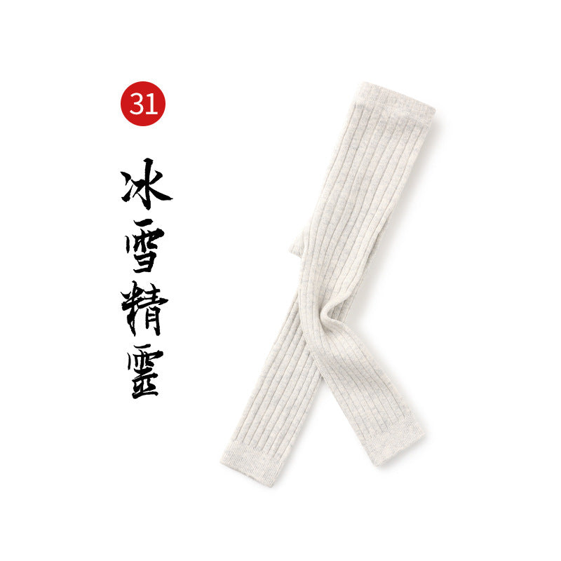 春秋新款女童打底裤纯色精梳棉打底袜外穿春季儿童韩版九分裤批发