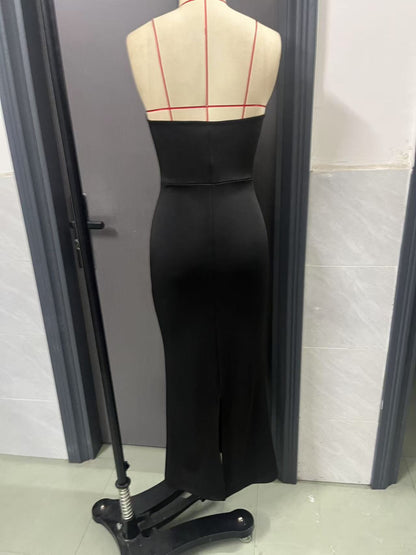 Summer Women's Clothing - Fashionable, Elegant and Sexy Fishbone-Sewn Strapless Fishtail Dress for Women