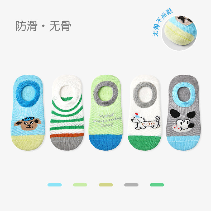 1920儿童袜子批发2025春夏汉堡腊肠隐形袜浅口船袜棉卡通男童袜子