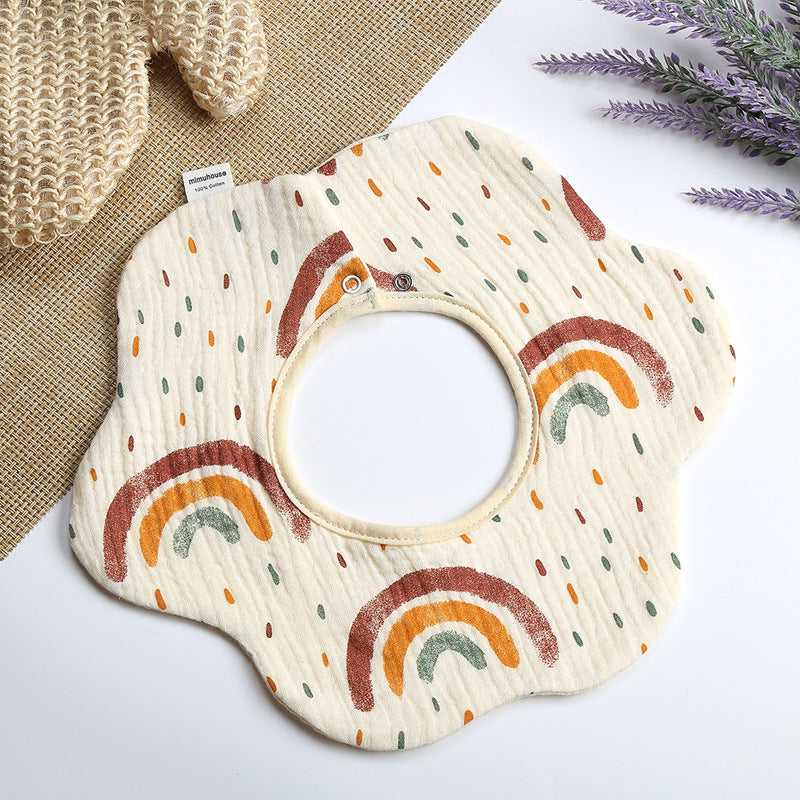 Summer quick-drying 360-degree bib for children, baby cotton pure fabric type A bib, baby apron