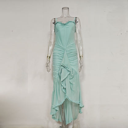 Sophisticated dress women's halter dress long dress sleeveless dress for women