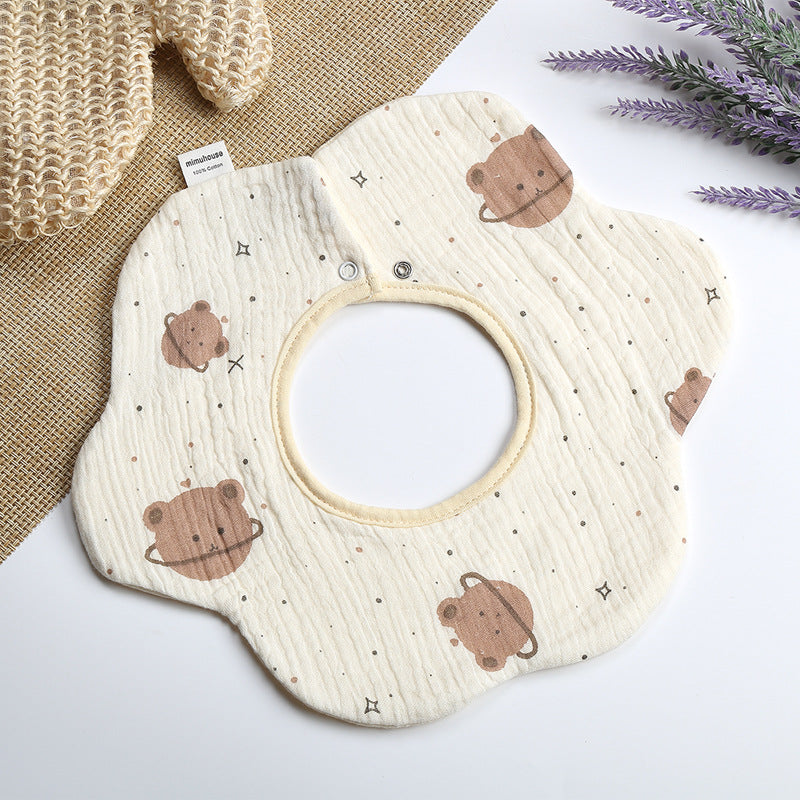 Summer quick-drying 360-degree bib for children, baby cotton pure fabric type A bib, baby apron