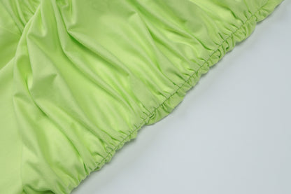 Sexy cut-out V-neck backless fitted pleated spliced strap-neckline dress for women