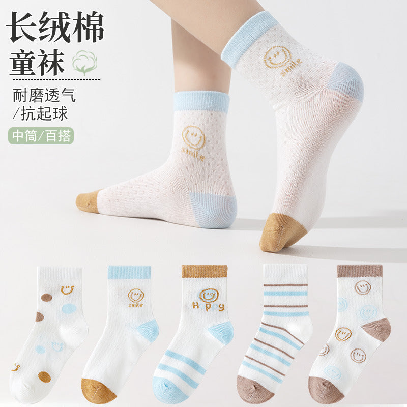 春夏季儿童袜子网眼薄款卡通恐龙短袜透气棉袜中大童男童袜子批发