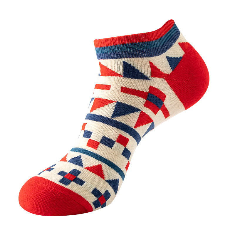 Boat sock man, summer and spring short socks for women, light-crowned short style stockings, oil painting avocado trend stockings, wholesale for sale