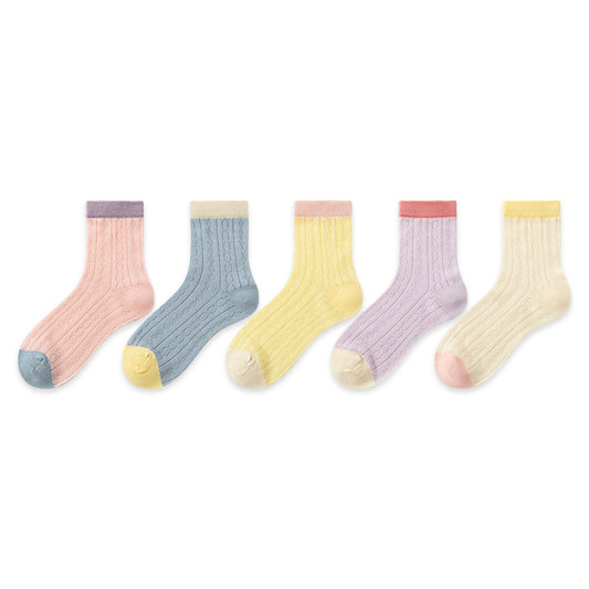 夏季儿童袜子无骨网眼透气薄款男童女童袜春秋运动棉袜中大童批发