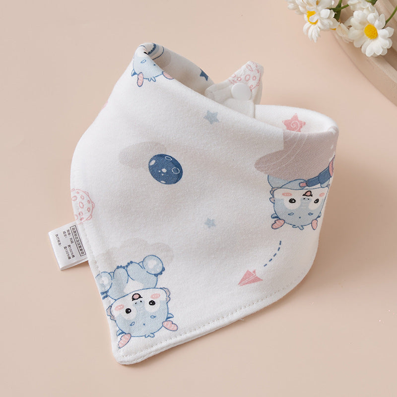Baby Cotton Napkin, Baby Triangle Towel, Newborn Child Anti-Vomiting Milk Cover, Ultra-Soft Apron, Headband, Autumn-Winter
