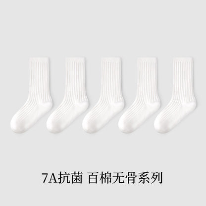 ZYZ儿童袜子批发春季新款全棉素色宝宝袜子休闲7A抑菌男女童袜子