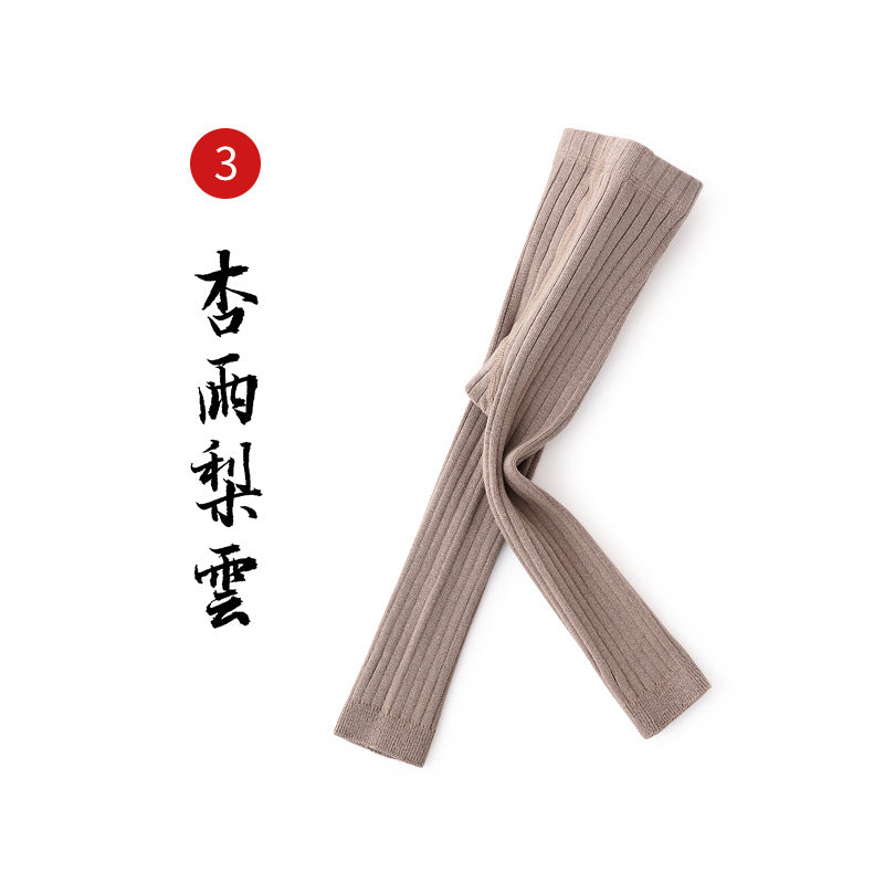 春秋新款女童打底裤纯色精梳棉打底袜外穿春季儿童韩版九分裤批发