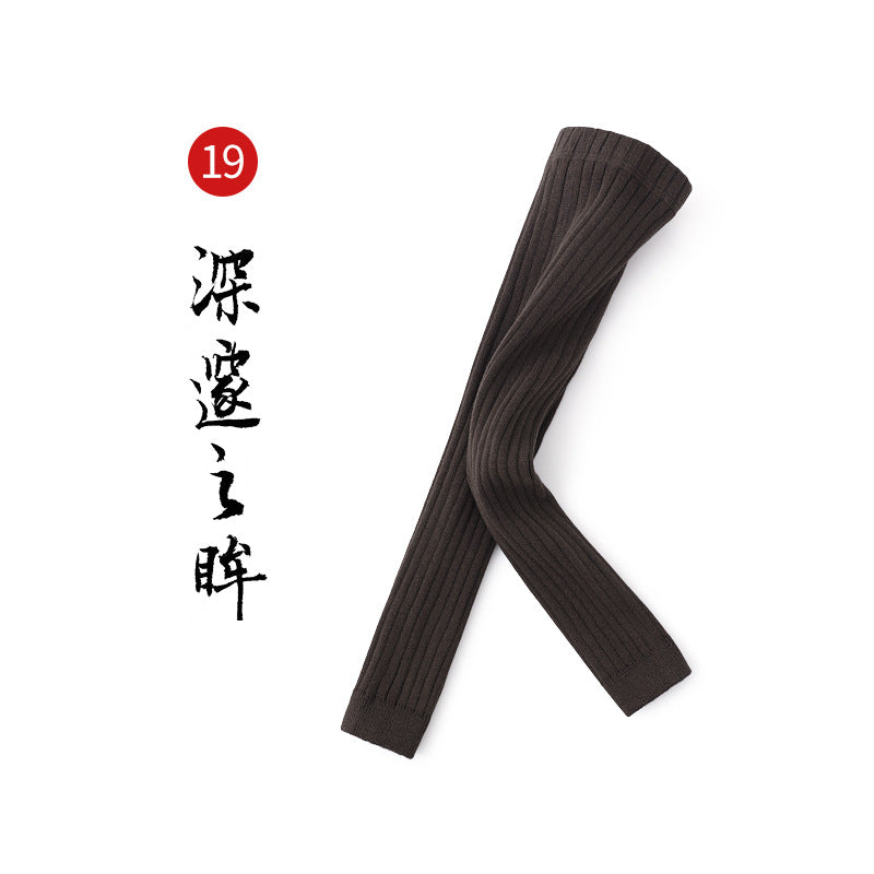 春秋新款女童打底裤纯色精梳棉打底袜外穿春季儿童韩版九分裤批发