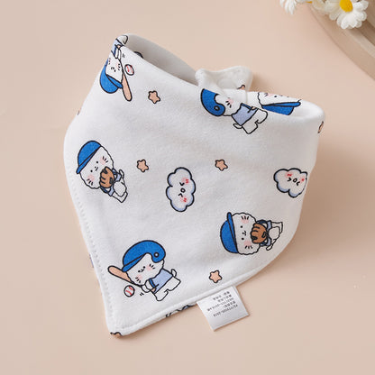 Baby Cotton Napkin, Baby Triangle Towel, Newborn Child Anti-Vomiting Milk Cover, Ultra-Soft Apron, Headband, Autumn-Winter