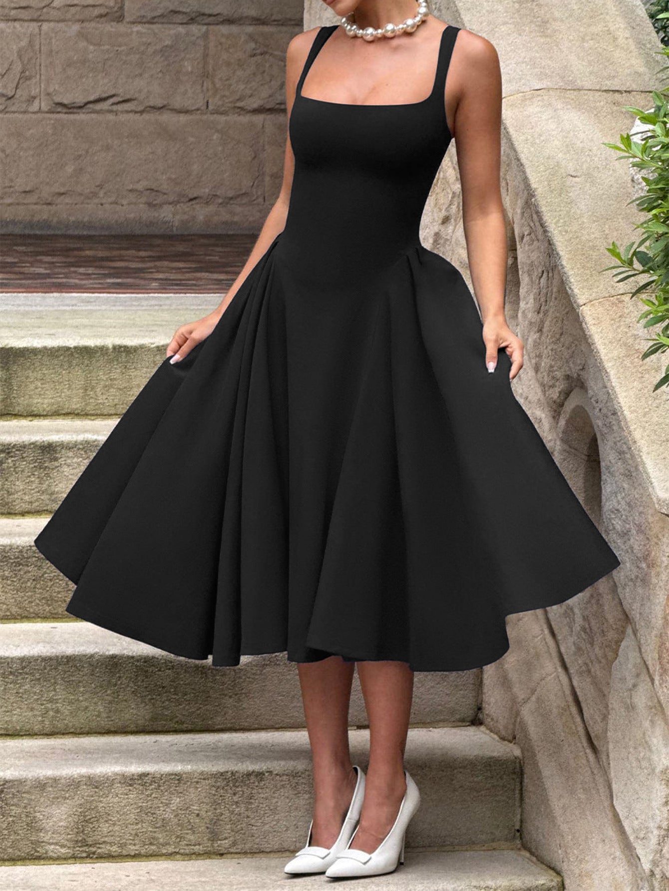 French-style elegant strapless dress for children's summer wear