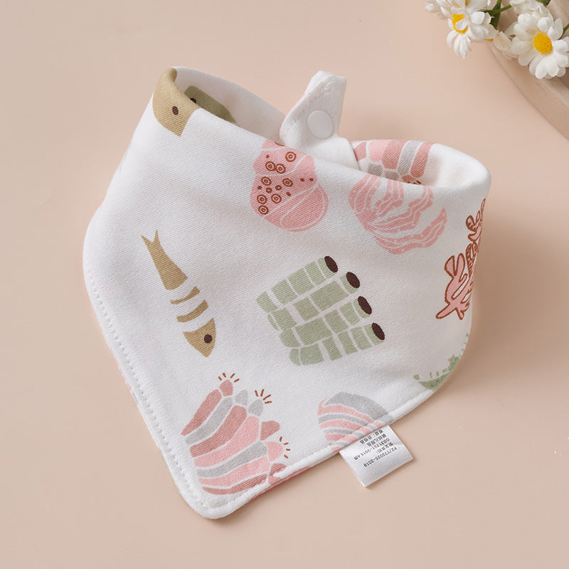 Baby Cotton Napkin, Baby Triangle Towel, Newborn Child Anti-Vomiting Milk Cover, Ultra-Soft Apron, Headband, Autumn-Winter