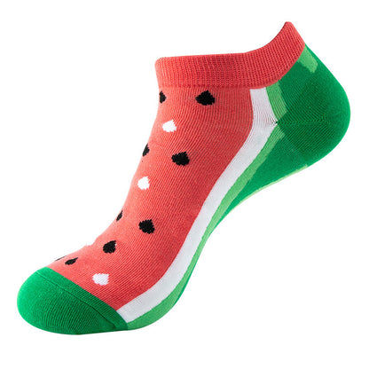 Boat sock man, summer and spring short socks for women, light-crowned short style stockings, oil painting avocado trend stockings, wholesale for sale