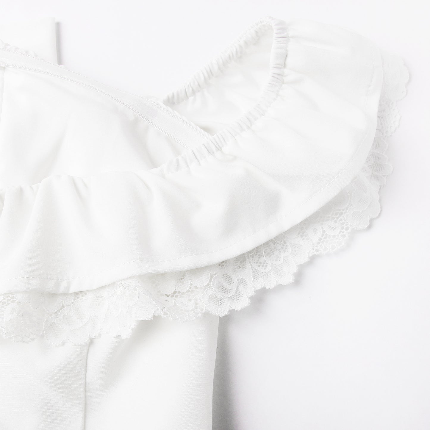 Women's fishbone pure desire white dress, sexy V-neck with bow tie at the waist, backless, revealing white dress.