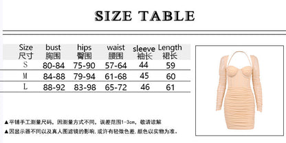 Women's sexy style net-sheer see-through fishbone pleated backless hot girl high-waisted short dress for summer
