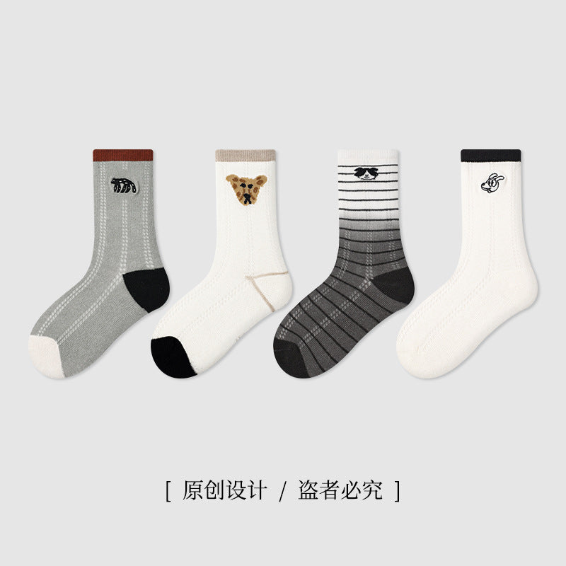 ZYZ儿童袜子批发春夏薄款网眼儿童中筒袜卡通条纹休闲男童袜子