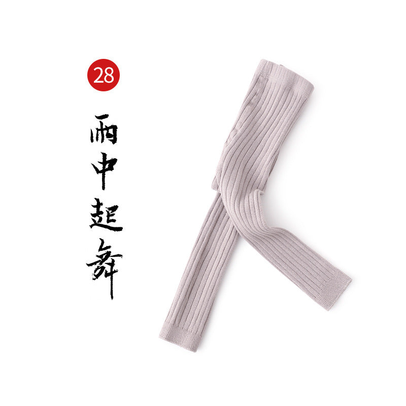 春秋新款女童打底裤纯色精梳棉打底袜外穿春季儿童韩版九分裤批发