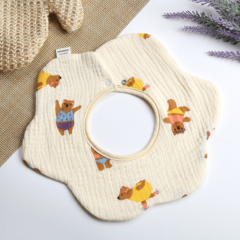 Summer quick-drying 360-degree bib for children, baby cotton pure fabric type A bib, baby apron