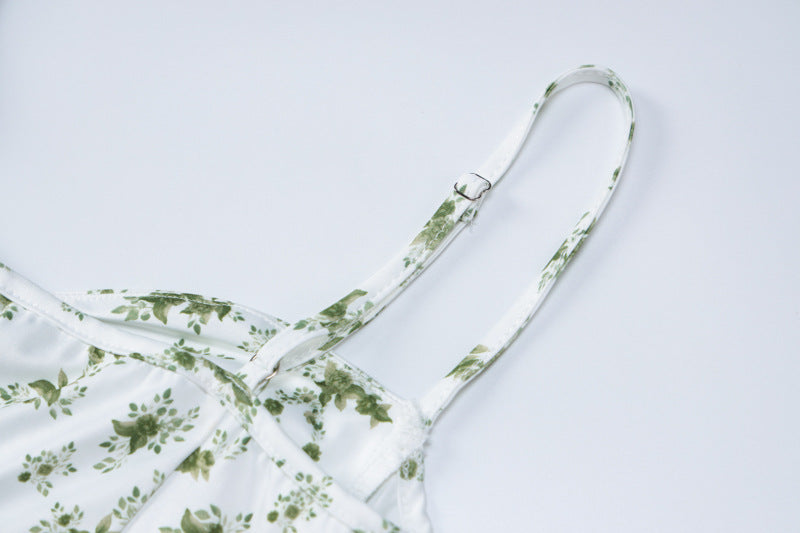 Summer floral short skirt halter dress women's clothing