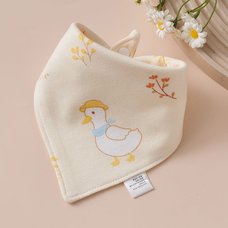 Baby Cotton Napkin, Baby Triangle Towel, Newborn Child Anti-Vomiting Milk Cover, Ultra-Soft Apron, Headband, Autumn-Winter