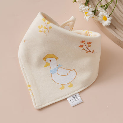 Baby Cotton Napkin, Baby Triangle Towel, Newborn Child Anti-Vomiting Milk Cover, Ultra-Soft Apron, Headband, Autumn-Winter
