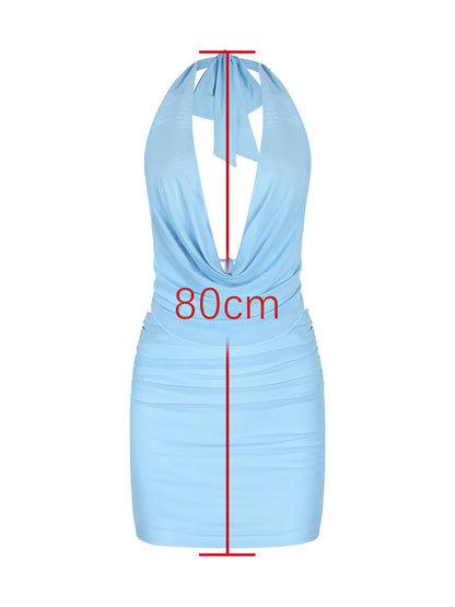 European and American dress women's party netted deep V neckless backless tight hip-hugging skirt, sexy girl nightclub dress, women's dress