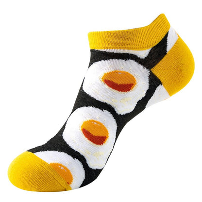 Boat sock man, summer and spring short socks for women, light-crowned short style stockings, oil painting avocado trend stockings, wholesale for sale