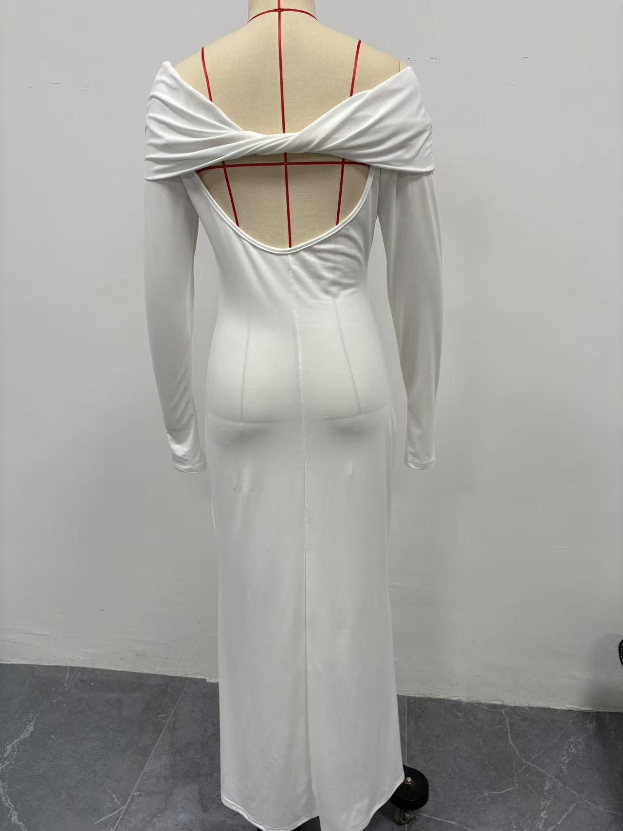 Fashionable autumn elegant style women's tight-fitting one-shoulder step skirt dress